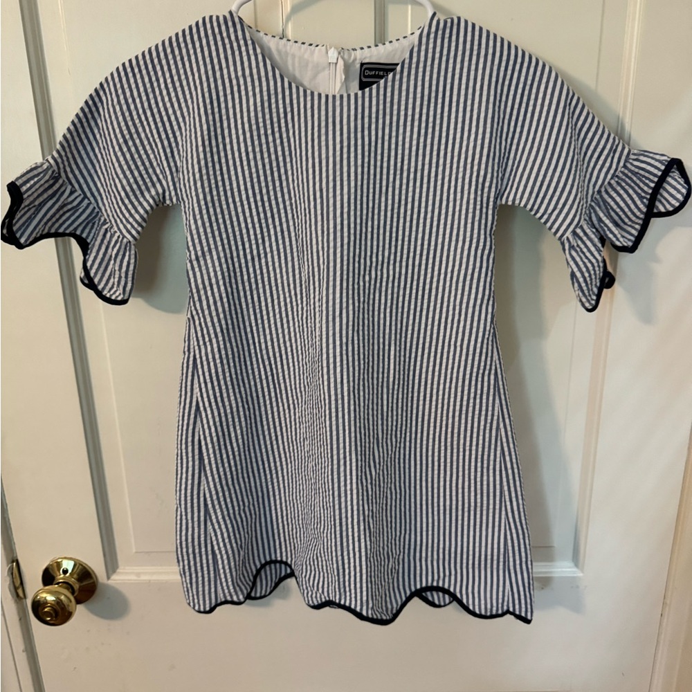 Duffield Lane Cream and Blue Dress